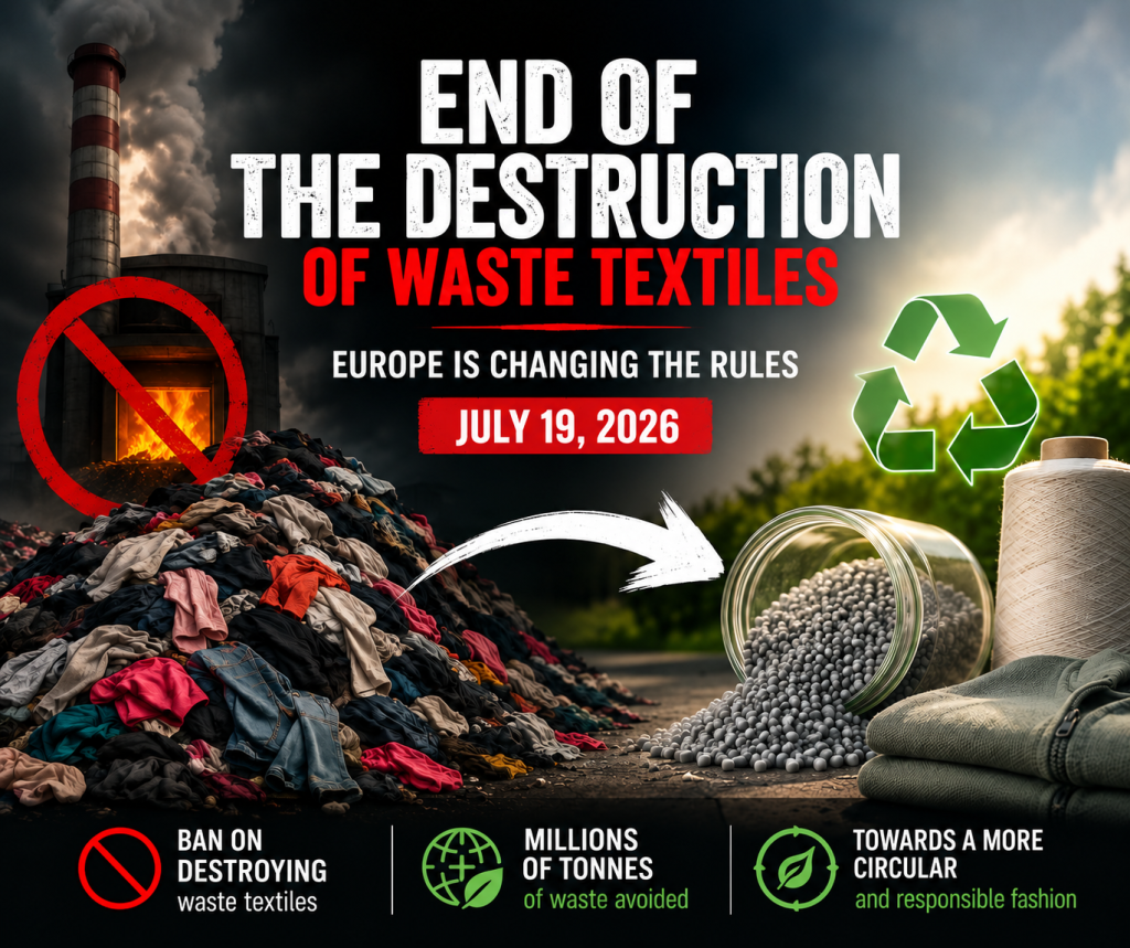 end of destruction of waste textiles