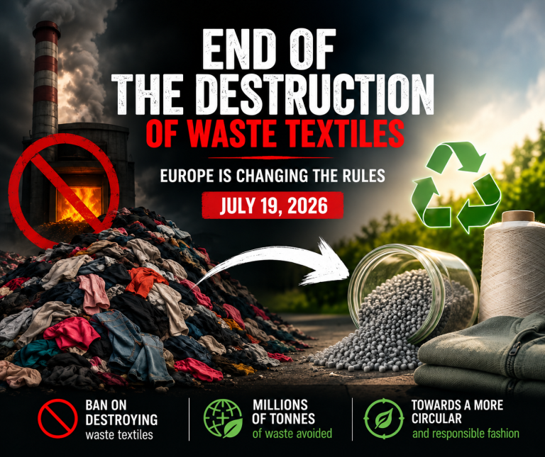 end of destruction of waste textiles
